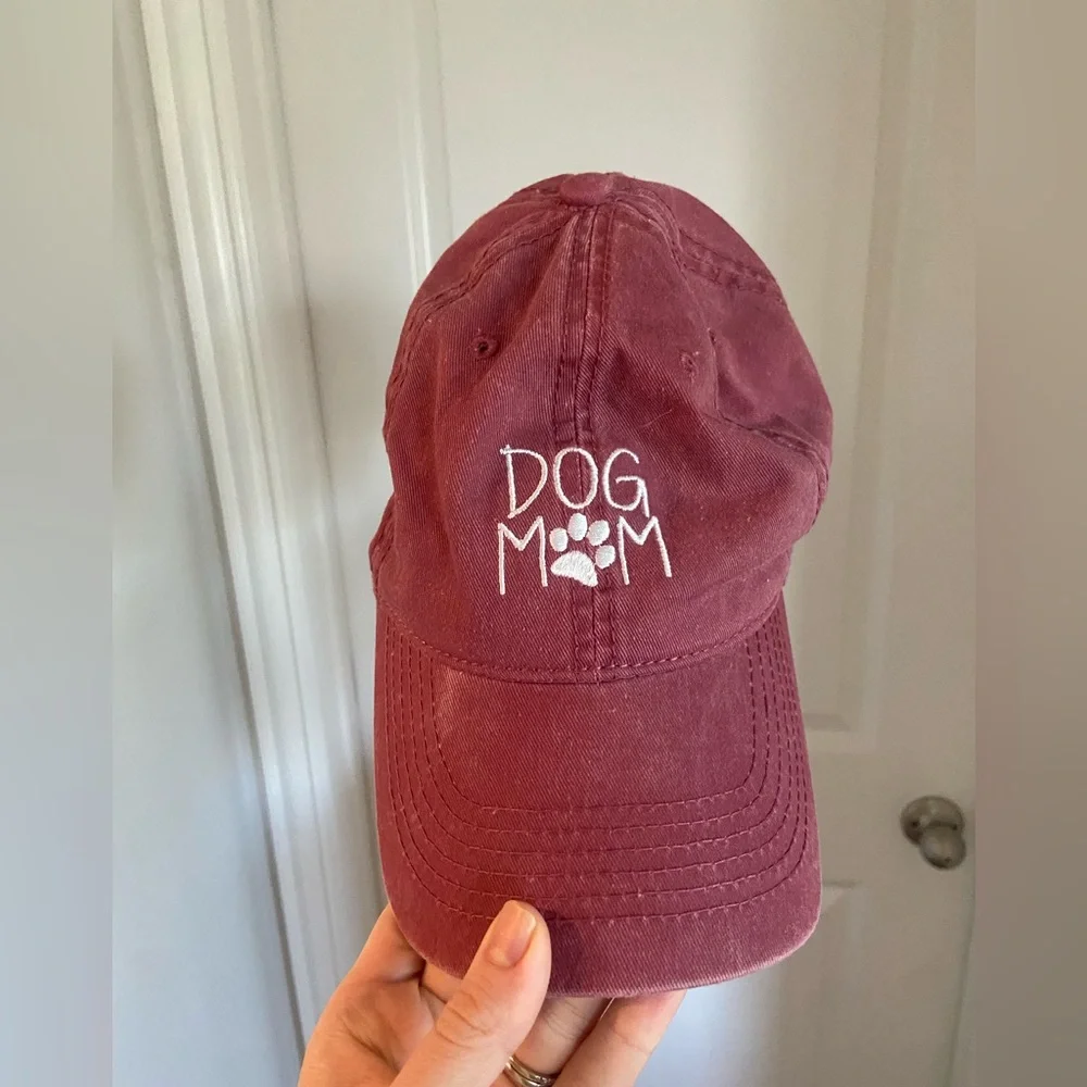 Dog Mom Burgundy Cap - Picture 1 of 5